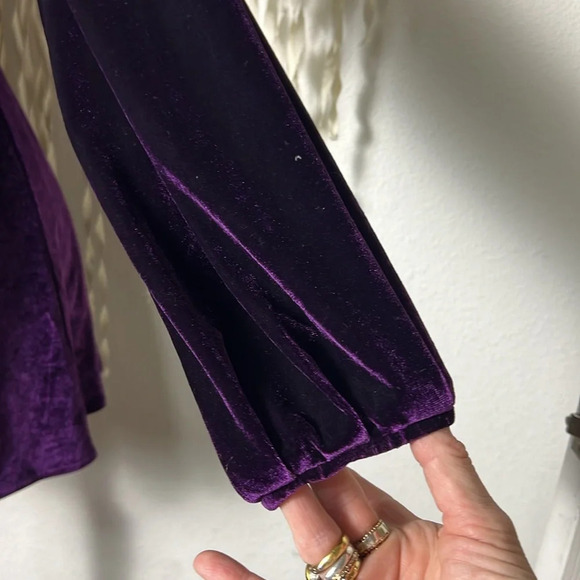 Tularosa Purple Velvet Long Sleeve Mini Dress size XS - Picture 3 of 11